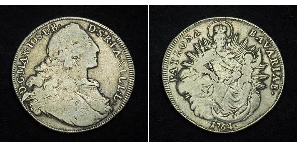 1 Thaler Electorate of Bavaria (1623 - 1806) 銀 Maximilian III Joseph, Elector of Bavaria (1727 – 1777)
