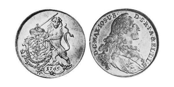 1 Thaler Electorate of Bavaria (1623 - 1806) 銀 Maximilian III Joseph, Elector of Bavaria (1727 – 1777)