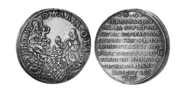 1 Thaler Electorate of Bavaria (1623 - 1806) 銀 Ferdinand Maria, Elector of Bavaria (1636 – 1679)