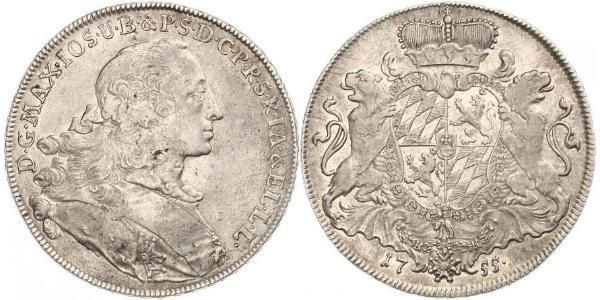 1 Thaler Electorate of Bavaria (1623 - 1806) 銀 Maximilian III Joseph, Elector of Bavaria (1727 – 1777)