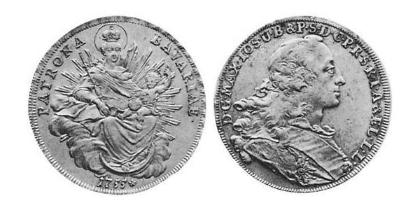 1 Thaler Electorate of Bavaria (1623 - 1806) 銀 Maximilian III Joseph, Elector of Bavaria (1727 – 1777)