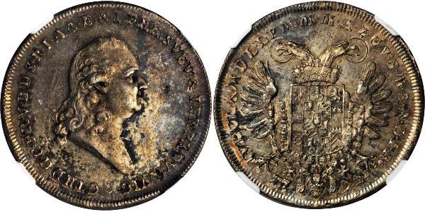 1 Thaler Electorate of Bavaria (1623 - 1806) 銀 卡爾·泰奧多爾 (1724 - 1799)