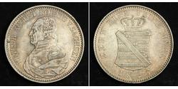 1 Thaler 萨克森王国 (1806 - 1918) 銀 弗里德里希·奥古斯特一世 (萨克森国王)