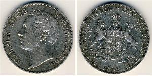 1 Thaler Kingdom of Württemberg (1806-1918) 銀 威廉一世 (符腾堡)