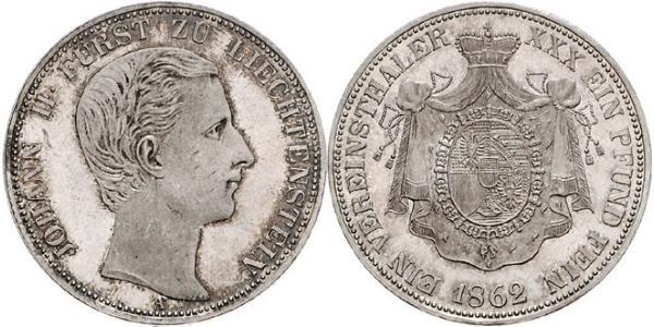 1 Thaler Liechtenstein 銀 Johann II, Prince of Liechtenstein (1840-1929)