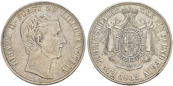 1 Thaler Liechtenstein 銀 Johann II, Prince of Liechtenstein (1840-1929)
