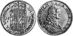 1 Thaler Principality of Anhalt-Zerbst (1544 - 1796) 銀 Karl, Prince of Anhalt-Zerbst (1652 – 1718)