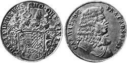 1 Thaler Principality of Anhalt-Zerbst (1544 - 1796) 銀 Karl, Prince of Anhalt-Zerbst (1652 – 1718)