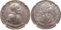 1 Thaler Principality of Ansbach (1398–1792) 銀 Charles William Frederick, Margrave of Brandenburg-Ansbach (1712 – 1757)