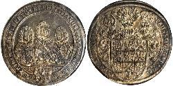 1 Thaler Principality of Ansbach (1398–1792) 銀 