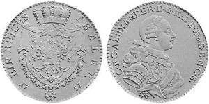 1 Thaler Principality of Ansbach (1398–1792) 銀 Charles Alexander, Margrave of Brandenburg-Ansbach (1736 – 1806)