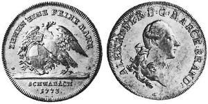 1 Thaler Principality of Ansbach (1398–1792) 銀 Charles Alexander, Margrave of Brandenburg-Ansbach (1736 – 1806)