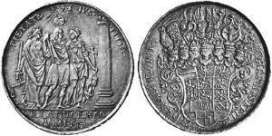 1 Thaler Principality of Ansbach (1398–1792) 銀 John Frederick, Margrave of Brandenburg-Ansbach (1654 – 1686)