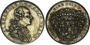 1 Thaler Principality of Ansbach (1398–1792) 銀 Charles Alexander, Margrave of Brandenburg-Ansbach (1736 – 1806)