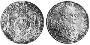 1 Thaler Principality of Ansbach (1398–1792) 銀 Charles Alexander, Margrave of Brandenburg-Ansbach (1736 – 1806)
