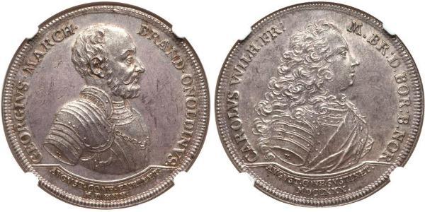 1 Thaler Principality of Ansbach (1398–1792) 銀 Charles William Frederick, Margrave of Brandenburg-Ansbach (1712 – 1757)