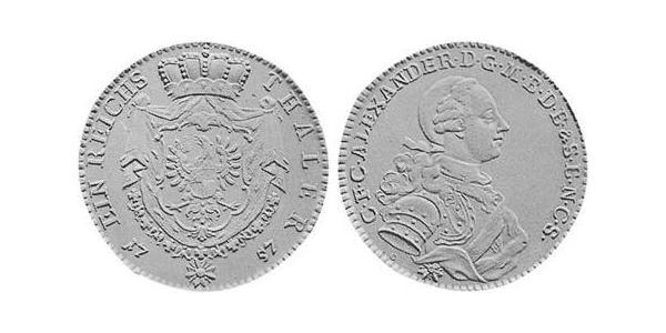 1 Thaler Principality of Ansbach (1398–1792) 銀 Charles Alexander, Margrave of Brandenburg-Ansbach (1736 – 1806)