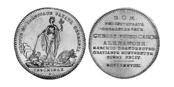 1 Thaler Principality of Ansbach (1398–1792) 銀 Charles Alexander, Margrave of Brandenburg-Ansbach (1736 – 1806)