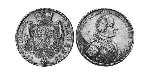 1 Thaler Principality of Ansbach (1398–1792) 銀 Charles William Frederick, Margrave of Brandenburg-Ansbach (1712 – 1757)