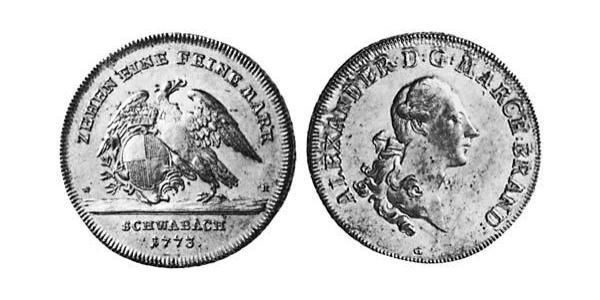 1 Thaler Principality of Ansbach (1398–1792) 銀 Charles Alexander, Margrave of Brandenburg-Ansbach (1736 – 1806)