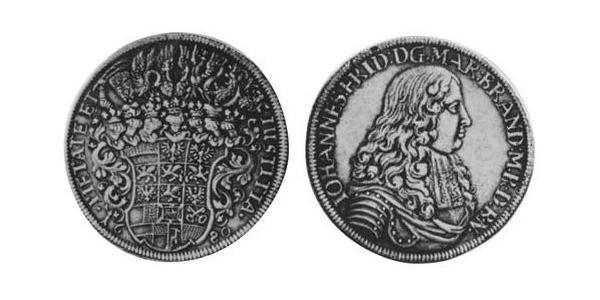 1 Thaler Principality of Ansbach (1398–1792) 銀 John Frederick, Margrave of Brandenburg-Ansbach (1654 – 1686)