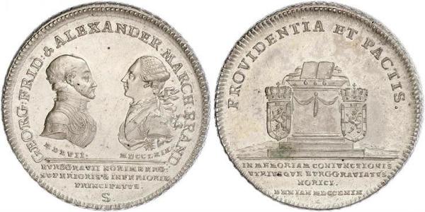 1 Thaler Principality of Ansbach (1398–1792) 銀 Charles Alexander, Margrave of Brandenburg-Ansbach (1736 – 1806)