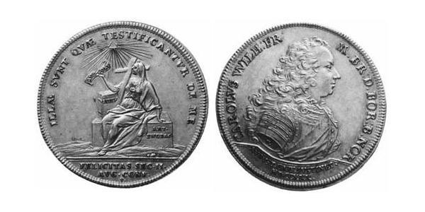 1 Thaler Principality of Ansbach (1398–1792) 銀 Charles William Frederick, Margrave of Brandenburg-Ansbach (1712 – 1757)