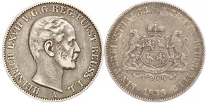 1 Thaler Principality of Reuss-Greiz (1778 - 1918) 銀 亨利六十七世 (羅伊斯幼系)