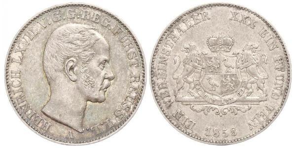 1 Thaler Principality of Reuss-Greiz (1778 - 1918) 銀 亨利六十七世 (羅伊斯幼系)