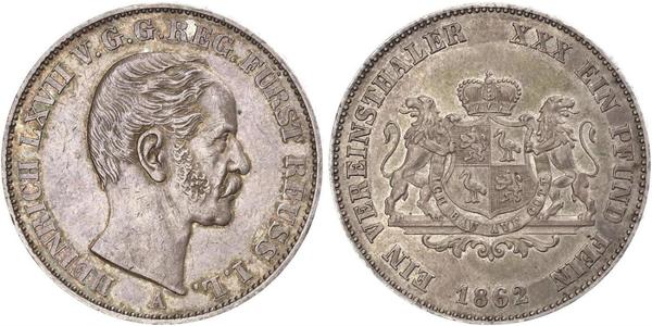 1 Thaler Principality of Reuss-Greiz (1778 - 1918) 銀 亨利六十七世 (羅伊斯幼系)