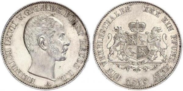 1 Thaler Principality of Reuss-Greiz (1778 - 1918) 銀 亨利六十七世 (羅伊斯幼系)