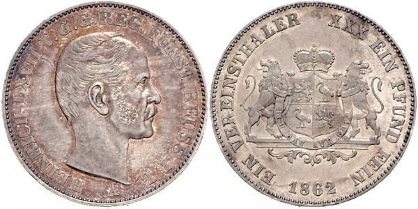 1 Thaler Principality of Reuss-Greiz (1778 - 1918) 銀 亨利六十七世 (羅伊斯幼系)