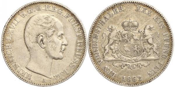 1 Thaler Principality of Reuss-Greiz (1778 - 1918) 銀 亨利六十七世 (羅伊斯幼系)