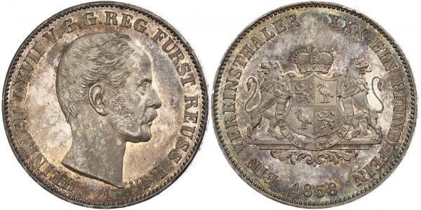 1 Thaler Principality of Reuss-Greiz (1778 - 1918) 銀 亨利六十七世 (羅伊斯幼系)