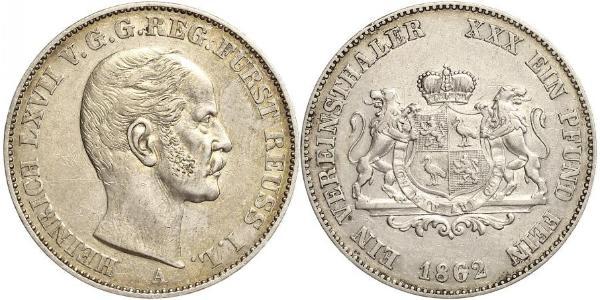 1 Thaler Principality of Reuss-Greiz (1778 - 1918) 銀 亨利六十七世 (羅伊斯幼系)