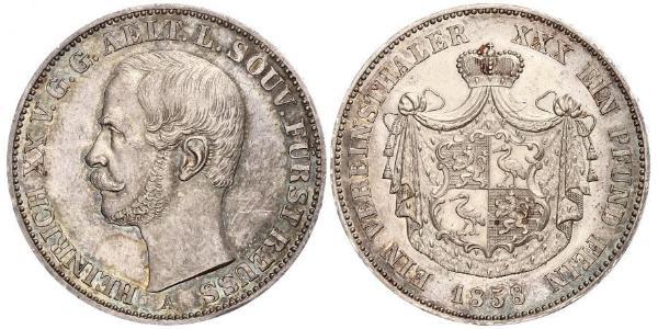 1 Thaler Principality of Reuss-Greiz (1778 - 1918) 銀 亨利二十世 (羅伊斯-格賴茨)