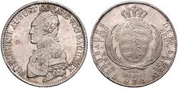 1 Thaler 萨克森王国 (1806 - 1918) 銀 弗里德里希·奥古斯特一世 (萨克森国王)