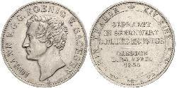 1 Thaler 萨克森王国 (1806 - 1918) 銀 约翰一世 (萨克森)