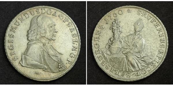 1 Thaler Salzburg 銀 Sigismund von Schrattenbach