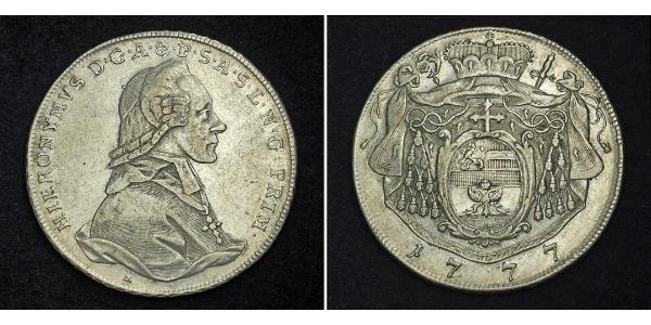 1 Thaler Salzburg / 奥地利历史 (1156 - 1806) 銀 Count Hieronymus von Colloredo (1732 - 1812)