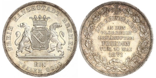 1 Thaler 不來梅州 銀 