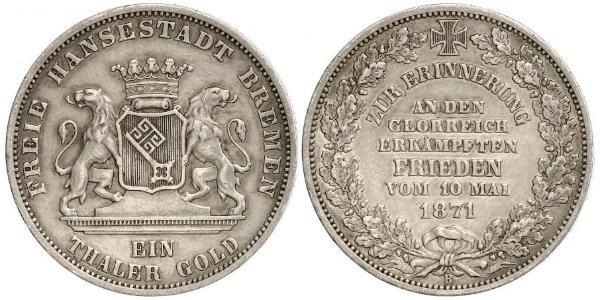 1 Thaler 不來梅州 銀 