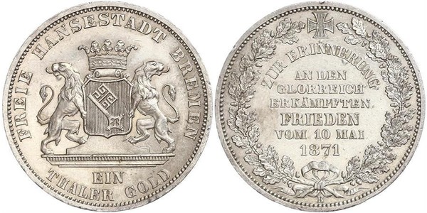 1 Thaler 不來梅州 銀 