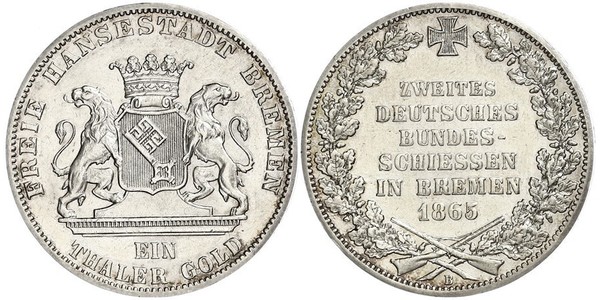 1 Thaler 不來梅州 / 联邦州 (德国) 銀 