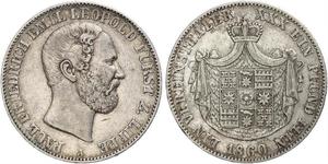 1 Thaler 利珀親王國 (1123 - 1918) 銀 Leopold III, Prince of Lippe