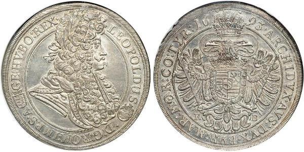 1 Thaler 匈牙利 / 神圣罗马帝国 (962 - 1806) 銀 利奥波德一世 (神圣罗马帝国)(1640-1705)