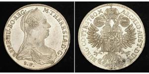 1 Thaler 奥地利历史 (1156 - 1806) / 哈布斯堡君主國 銀 玛丽亚·特蕾西亚 (1717 - 1780)