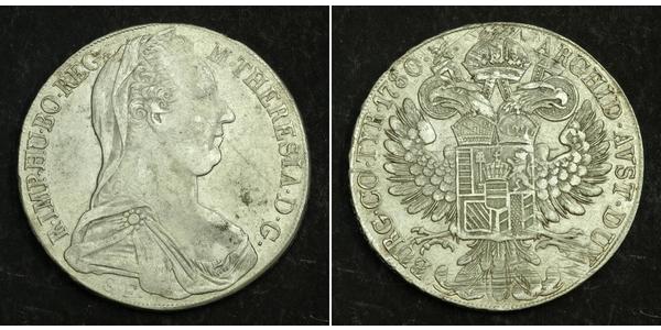 1 Thaler 奥地利历史 (1156 - 1806) / 哈布斯堡君主國 銀 玛丽亚·特蕾西亚 (1717 - 1780)