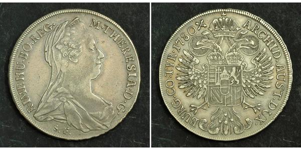 1 Thaler 奥地利历史 (1156 - 1806) / 哈布斯堡君主國 銀 玛丽亚·特蕾西亚 (1717 - 1780)