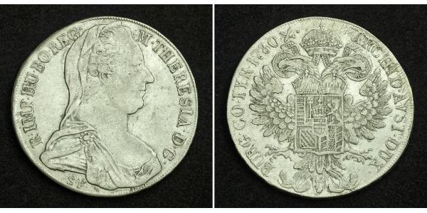 1 Thaler 奥地利历史 (1156 - 1806) / 哈布斯堡君主國 銀 玛丽亚·特蕾西亚 (1717 - 1780)